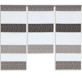 Design Mini Flächenvorhang Set anthrazit grau Muster Scheibengardine 2292